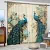Set Of 2 Jit Floral Peacock Print Curtain Design Drapes Window Decor Home Curtains Made Polyester