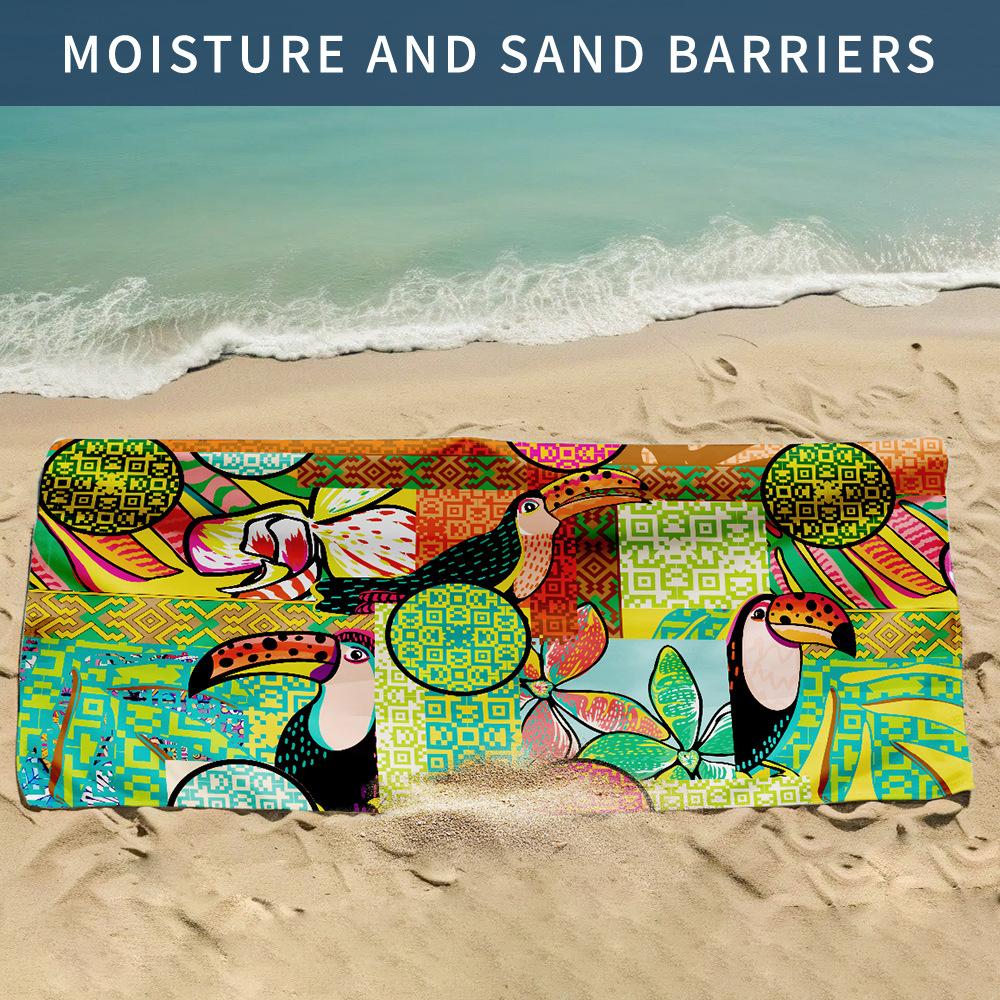 

Sunscreen shawl beach towel double-sided velvet absorbent quick-drying bath towel microfiber yoga sports towel 80 * 160 [OPP independent bag]