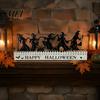 Halloween Gift for Kids Wooden Countdown Calendar, Dancing Witch 31 Day Timer with Advent Calendar Sliding Pumpkin, Spooky Silhouette Tabletop