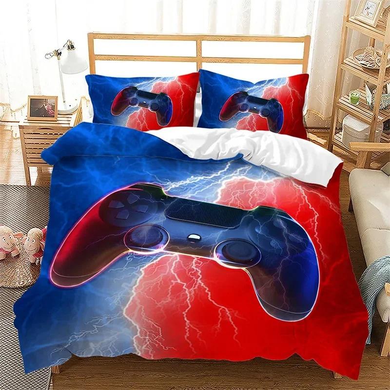 Game Bedding Set for Children and Boys, Handle controller Duvet Cover Sets, Twin, Full, Queen, King Bedroom Set gaming for teen