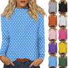 Women's Daily Casual Long Sleeve Mid Collar Top