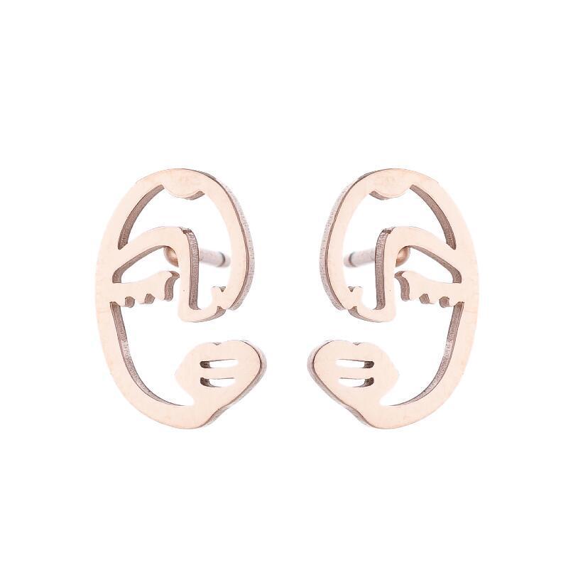 Korean Retro Gingerbread Mermaid & Human Face Asymmetrical Earrings