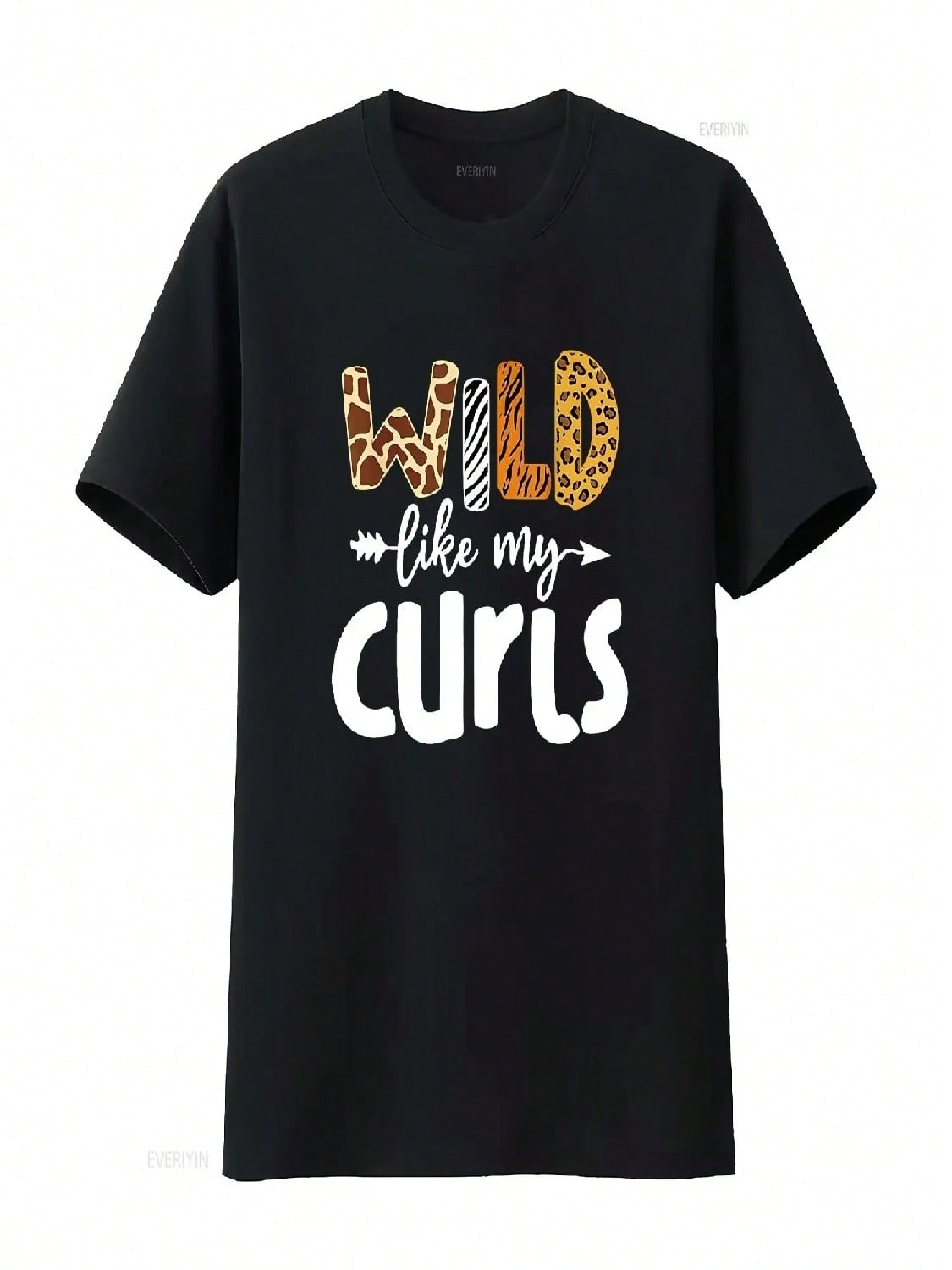 Toddler Girls Wild Like My Curls Funny Curly Hair Leopard T Shirt Black Medium Vintage Washed Unisex Stretched Versatile S разноцветный