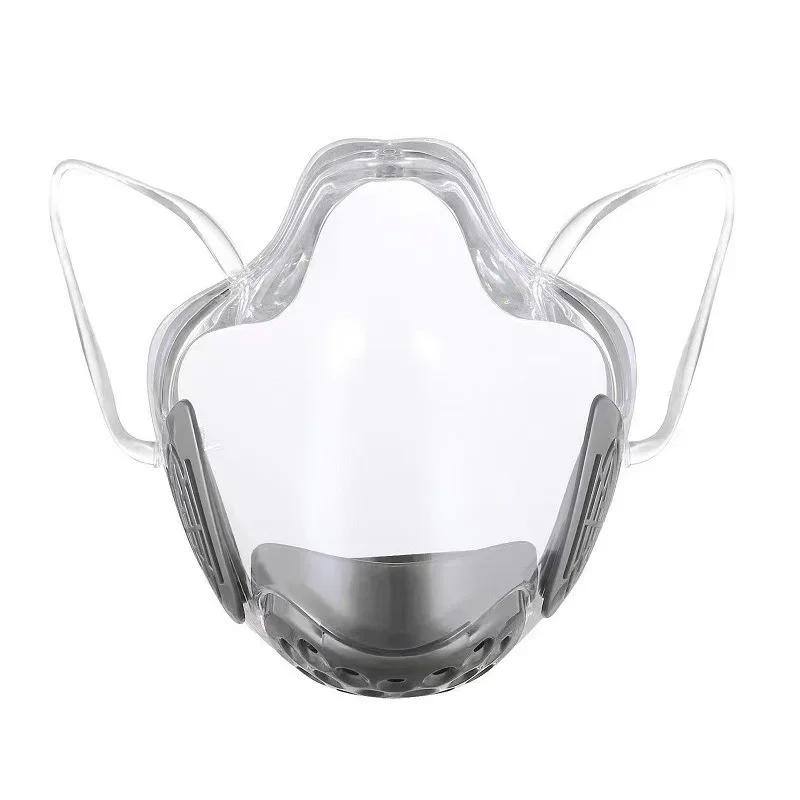 Protective Mask Transparent Mouth Cover Adult Durable Mask Face Shield Combine Plastic Reusable Anti-Fog Haze Dustproof Mask