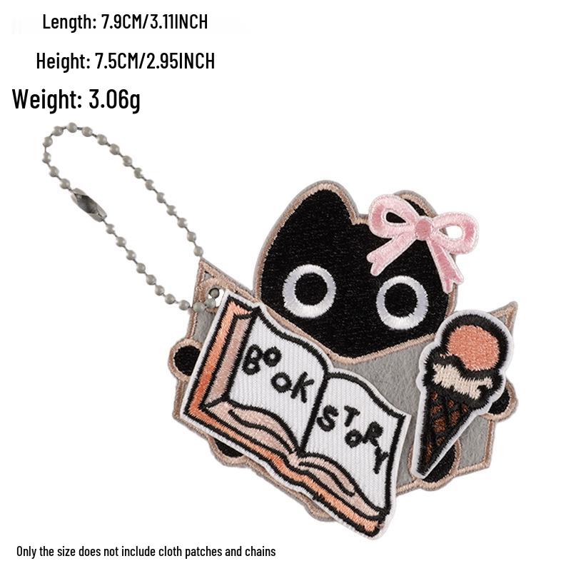 Korean INS Style Luggage Tag Keychains - DIY Anti-Lost Bag Accessory with Embroidery Blank Cloth Patch