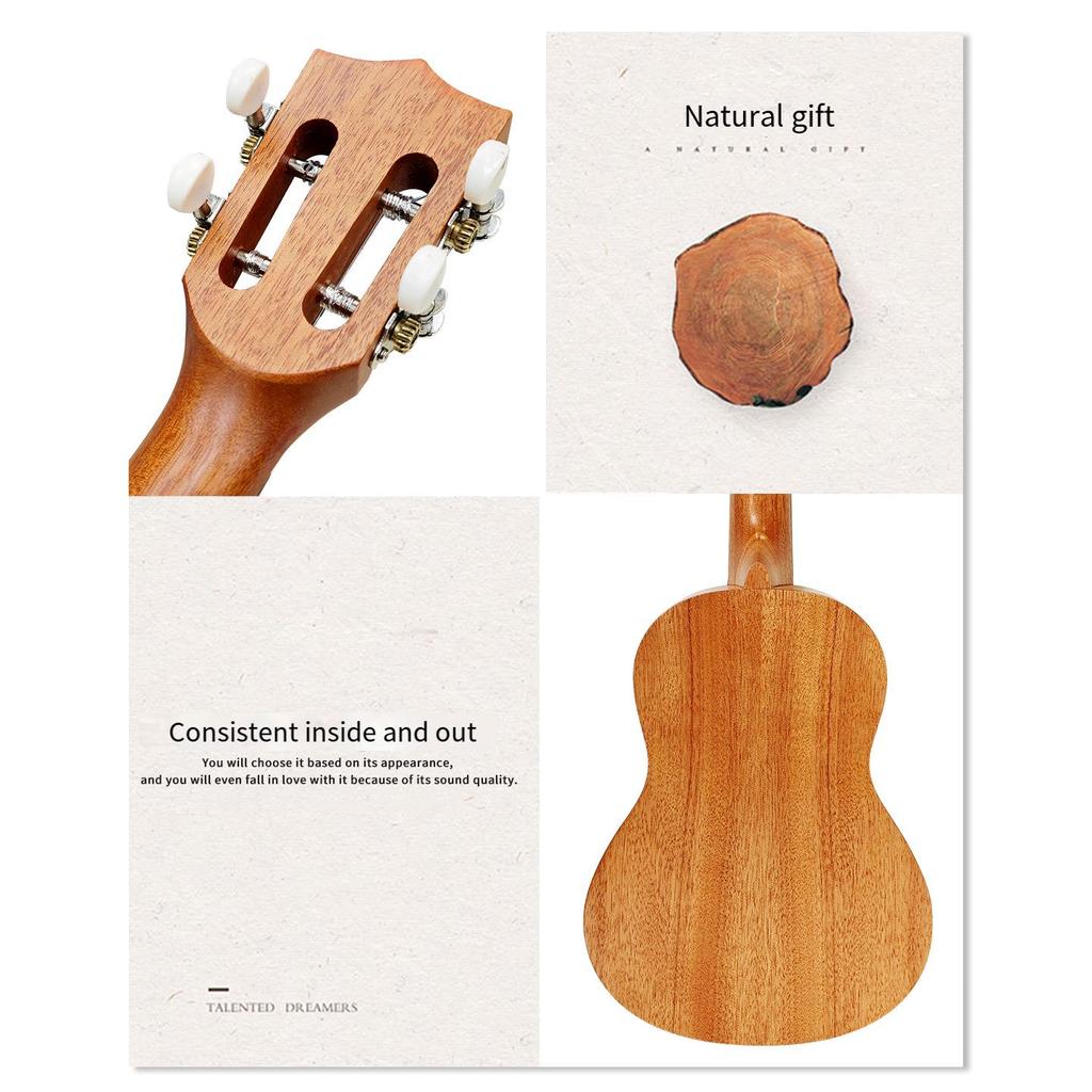 Classical 23/26 Inch Solid Mahogany Top Ukulele for Children's Beginners
