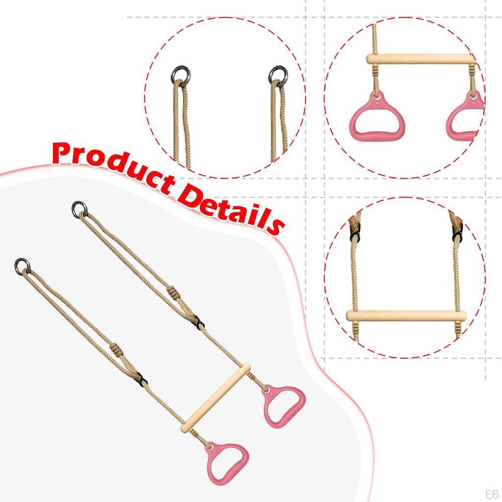 Trapeze Swing Bar Hanging Rings for Indoor Outdoor Use Fitness Home Gym