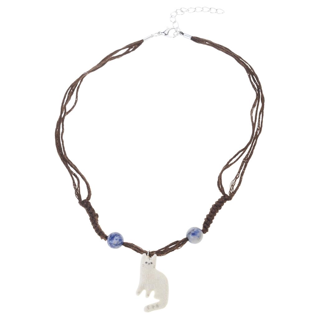 Elegant Cats Charm Necklace with Rope Chain Animal Pendant Neckchain Jewelry For Everyday Wear And Special Occasions