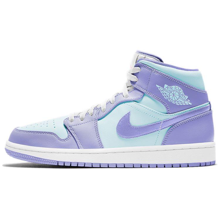 Мужские кроссовки Air Jordan 1 Mid Purple Pulse Arctic-Punch Glacier-Blue 554724-500 40.5