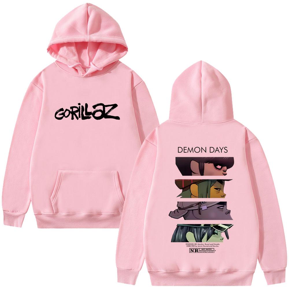 Rock Band Gorillaz Demon Days Eyes Print Hoodie Men Women Hip Hop Fashion Oversized Streetwear Male Casual Hoodies