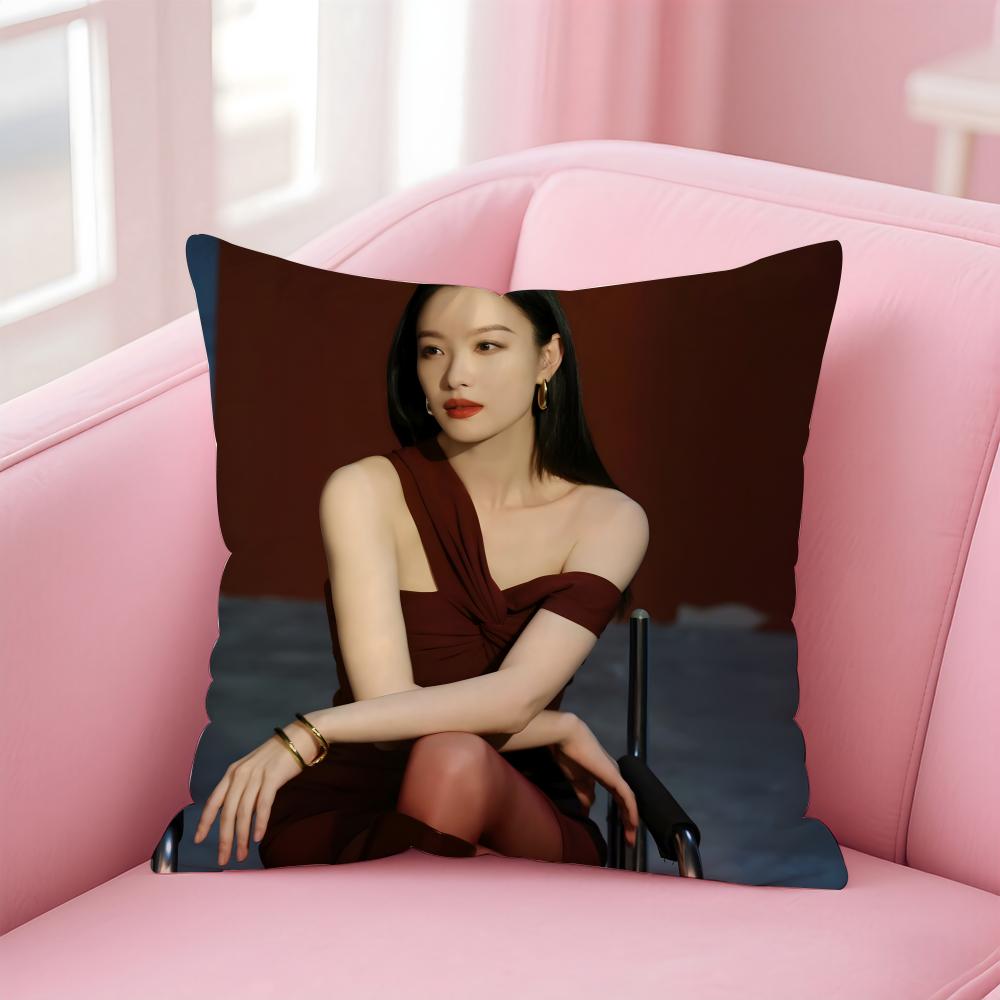 Fashion and Elegant  Chinese Actress NNi Ni Cushion Cover Pillow Case Soft Friendly Fabric  Concealed Zipper