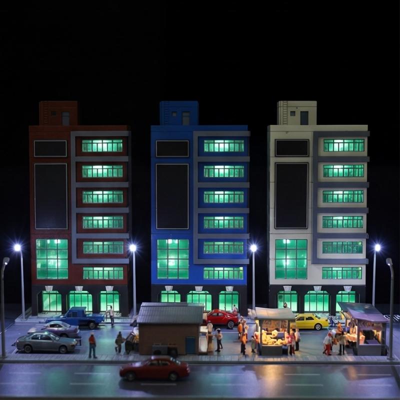 1/150 Scale Building Dioramas Model Outdoor City Railway Layout Street Building Model Gift Outland Scene for Sand Table