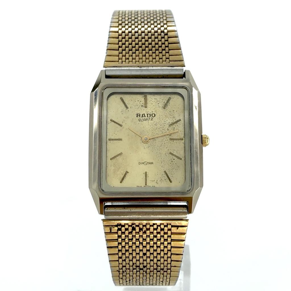 Working Good RADO DIASTAR 121.9521.3 Quartz QZ Battery Powered J0280492 Gold Dial SCRATCH PROOF Men's Watch WATER SEALED 2-Hand New Battery