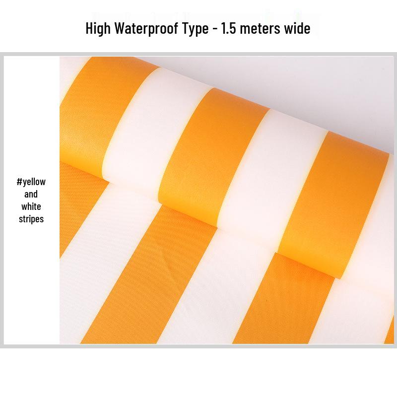 Pânză Oxford 600D Impermeabilă, Acril Imitat, Pânză Cort Baldachin cu Dungi pentru Protecție Solară