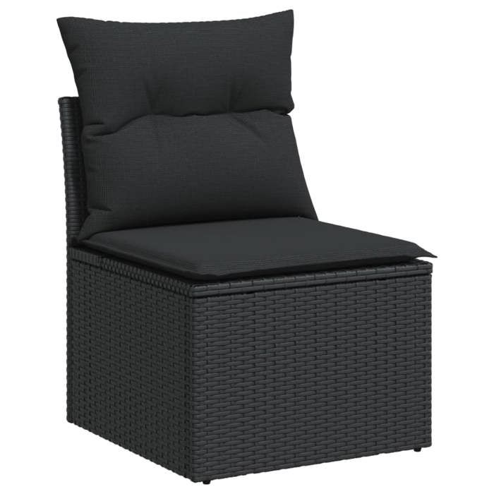 VidaXL Salon de Jardin avec Coussins 5 pcs, Canapés de Terrasse, Ensemble de Meubles de Patio, Mobilier d'Extérieur, Noir 3219884