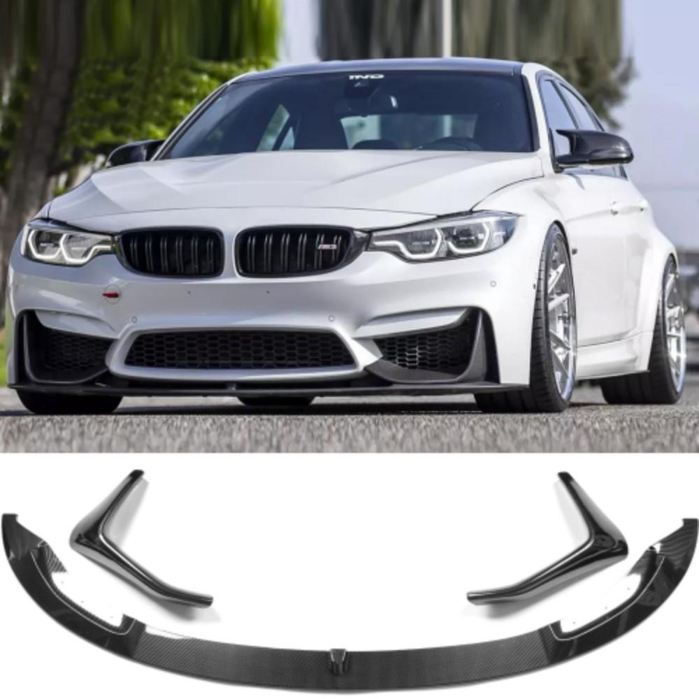 Black Front Lip Spoiler for BMW M3 F80 2015 2016 2017 2018  , OEM Style Front Bumper Lip Body Kit