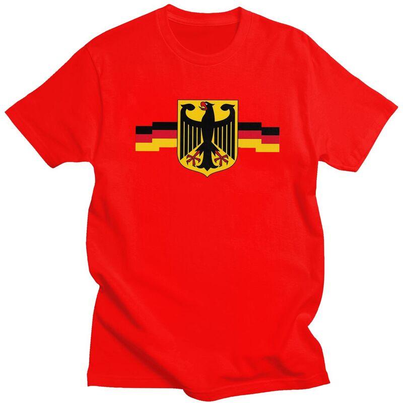Custom German Eagle On Shield T Shirts for Men Pure Cotton Tee Tops Germany Flag Tshirt Casual Tshirt Clothing