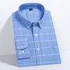 New 100% Cotton Oxford Mens Striped Plaid Shirts Long sleeve Male Business Casual High Quality Formal Shirt For Men Social Shirt