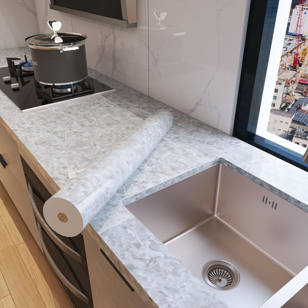 Kitchen-Specific Waterproof and Greaseproof Stickers High-Temperature Resistant Fireproof Wallpaper Countertop Wall Moisture-Proof Easy Installation