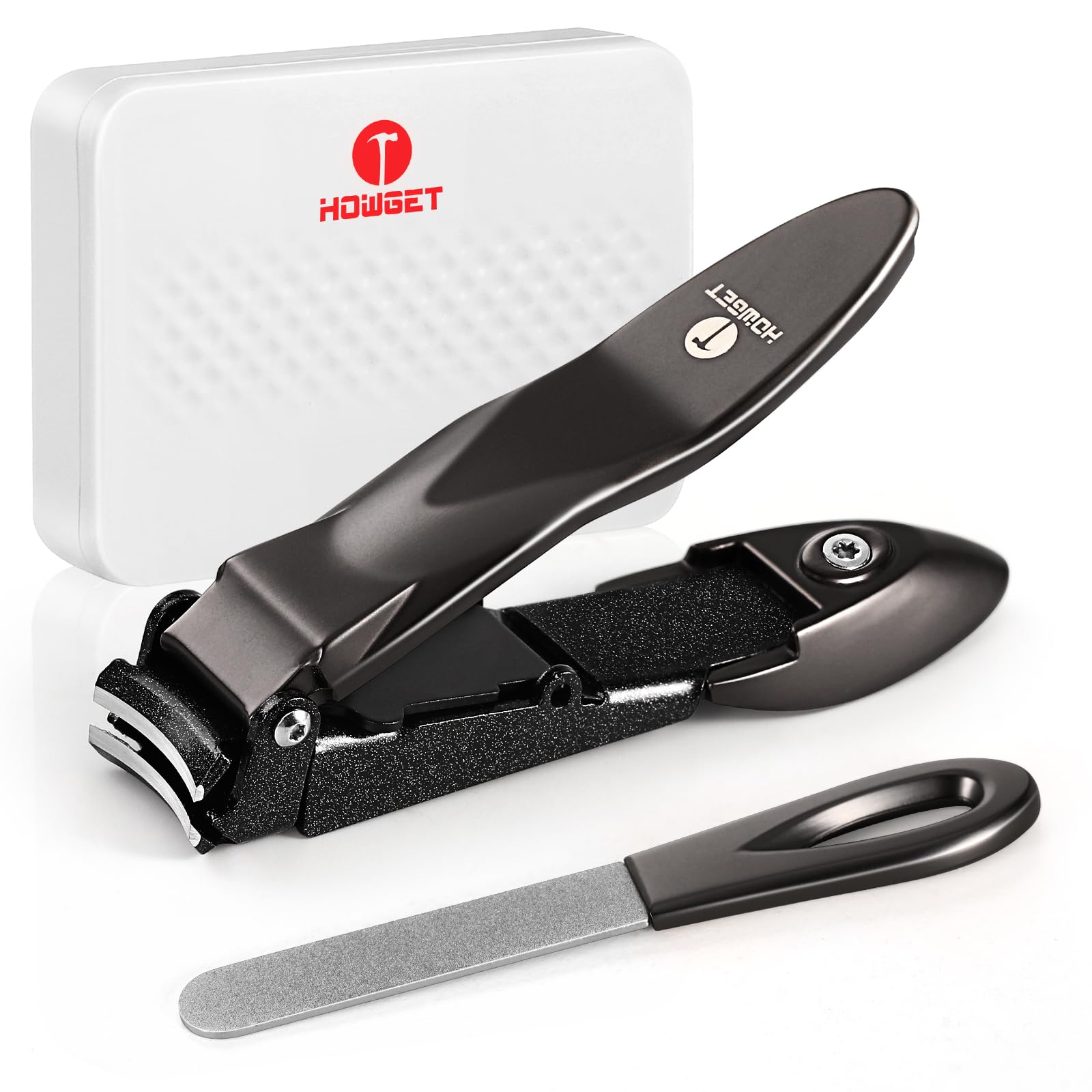 

HOWGET Nail for Hands and Includes a Premium Nail File and a Dedicated Storage Case for Easy Storage Clippers, Anti-Splash, Sharp, Unisex, Feet,