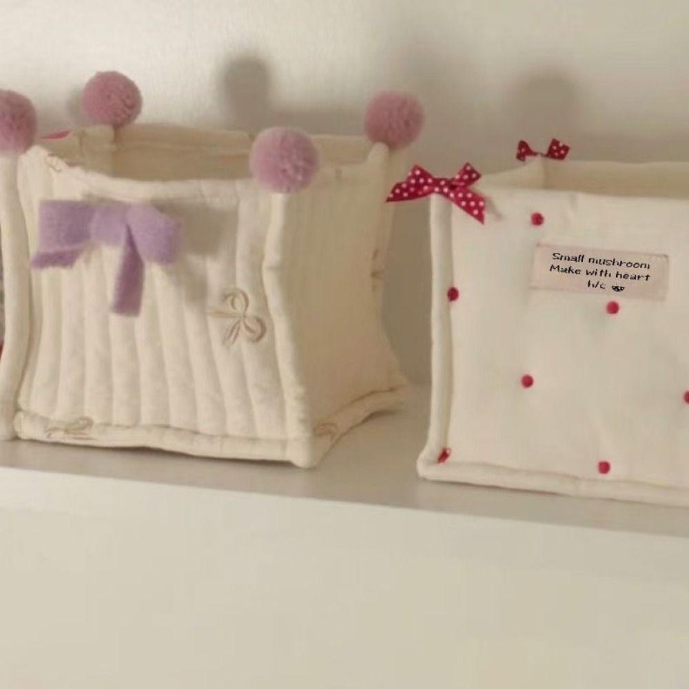 Square Storage Basket Cotton Home Decoration Cute Desktop Box