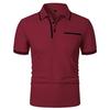 T-shirt Polo Casual à Manches Courtes et Revers avec Poche Boutonnée pour Homme Chemise de Sport pour Homme