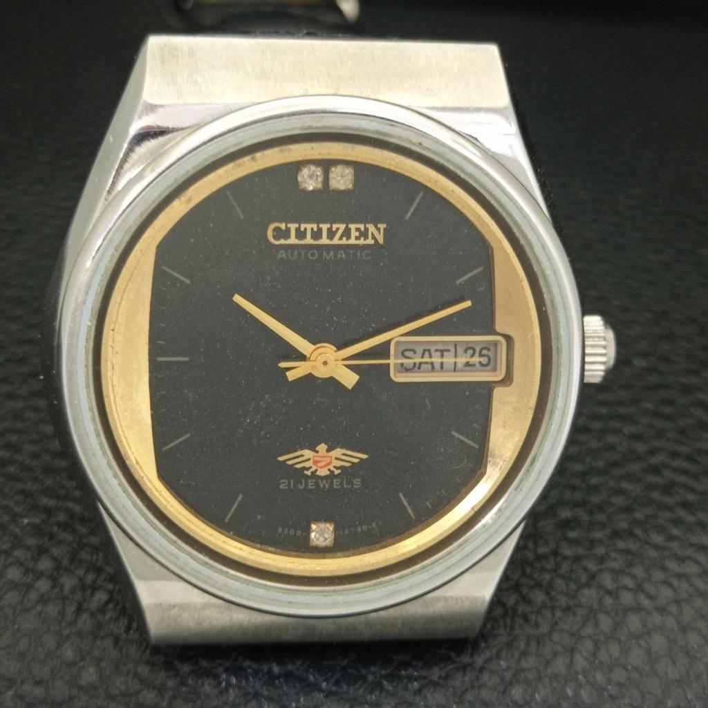 VINTAGE CITIZEN AUTOMATIC 8200 JAPAN MENS ORIGINAL DIAL WATCH a702156-5 R208-a702156