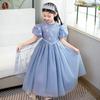 2024 Frozen Princess Elsa Dress Fluffy Mesh Dress Girls Glow Dress Summer Dress SB31