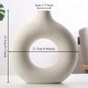 Creative Donut Shape Ceramic Vase Nordic White Circular Hollow Flower Vase Home Office Desktop Living Room Decoration Flower Pot