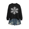 Women's Loose Comfortable Casual And Fashionable Round Neck Snowflake Pattern Printing Long Sleeved Sweatshirt