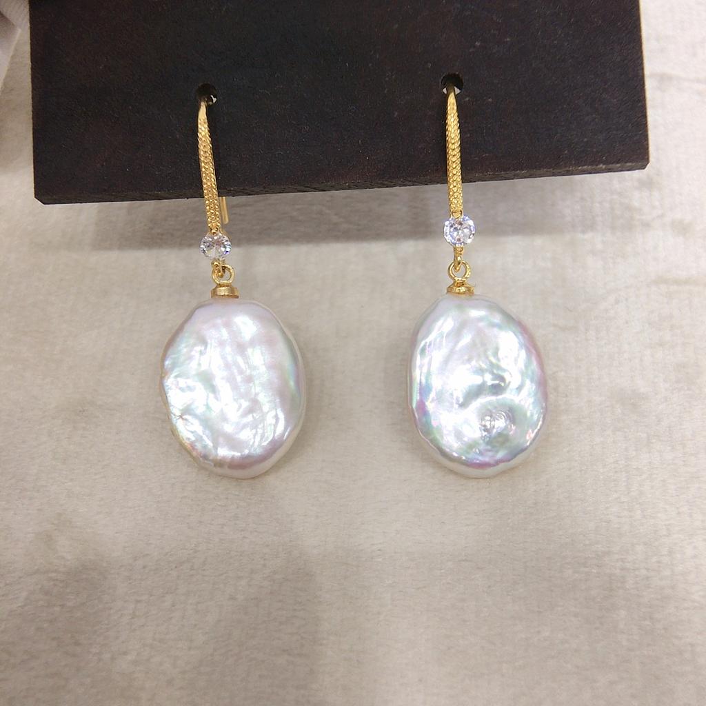 Real Freshwater Big Pearl Earrings For Women,classic Drop Earrings Birthday Gift
