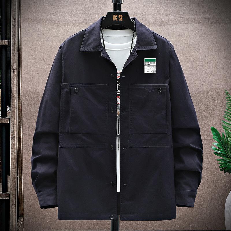 

Спецодежда Джинсовая рубашка Пальто Универсальная мужская рубашка с длинным рукавом XXXXL темно-синий