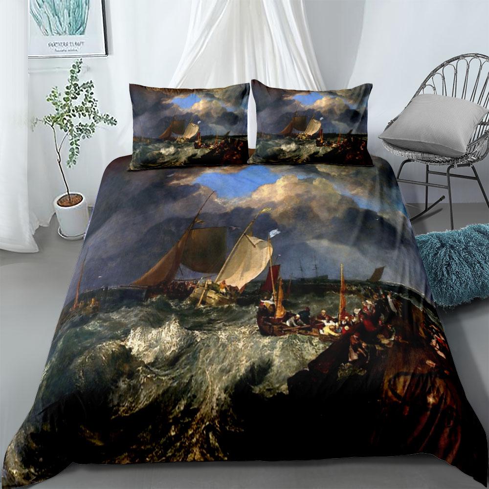 Meindert Hobbema A Wooded Landscape Duvet Cover Set UK Single Double Queen US Twin Full King Size Among Bed Linen Set