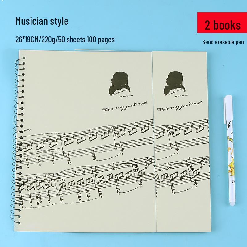 Large Space Loose-Leaf Music Staff Notebook for Piano Students - Professional Music Score & Theory