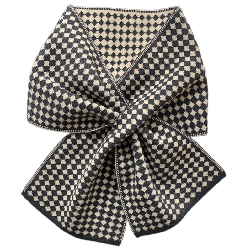 

Warm Knitted Neck Scarf for Women Teens Winter Thicken Warm Neck Gaiter All Matching Office Women Casual Crossed Scarf