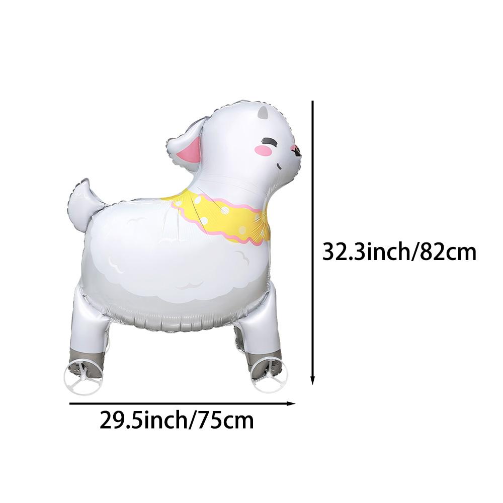 1 Pack of Wheeled Lamb-Shaped Aluminum Foil Balloons, Suitable for Birthday Parties, Themed Parties, Holiday Parties, and Animal-Themed Party