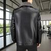 Herren Herbst und Winter mit dicker Samtisolierung und warmer Lederjacke