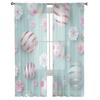 Easter Egg Flowers Are Pink Blue Tulle Curtains For Living Room Bedroom Voile Sheer Curtain Window Home Decor Drapes