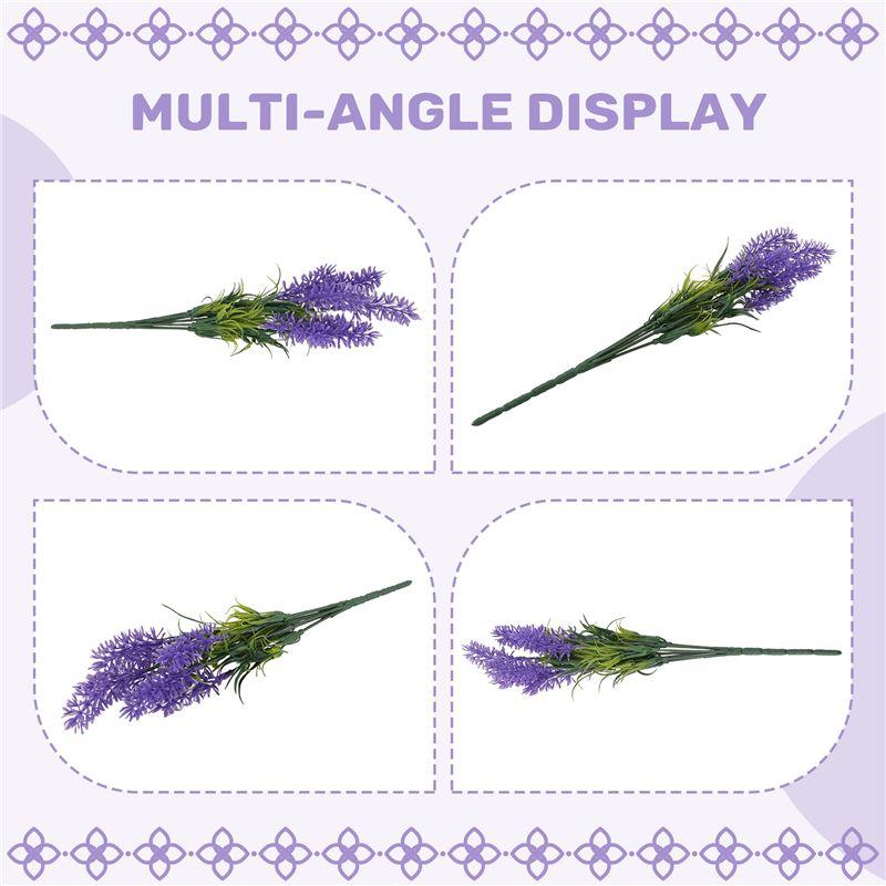 M-Modern-10 Bundles Artificial Flowers-Lavender Flowers, Outdoor UV Resistant Fake Flowers, No Fade Faux Plastic Flowers