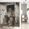Vintage Bigfoot Sasquatch Shower Curtain, Funny Animal Cool Sasquatch Bathroom Decor Shower Curtains