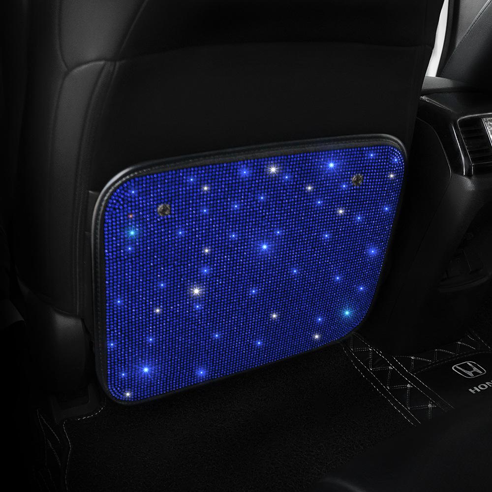 

Car Seat Kick Mats Back Seat Protector Diamond Car Decor Accessories Bling Rhinestone Kick Pads Bling Car Seat Covers синий