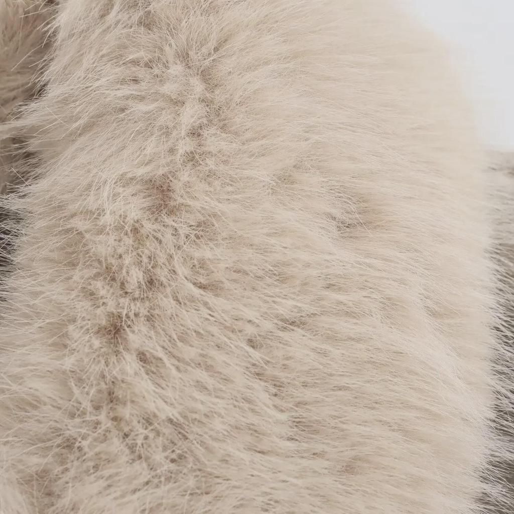 Women's European and American Style Wool Coat with Fur Collar and Belt for Autumn and Winter 