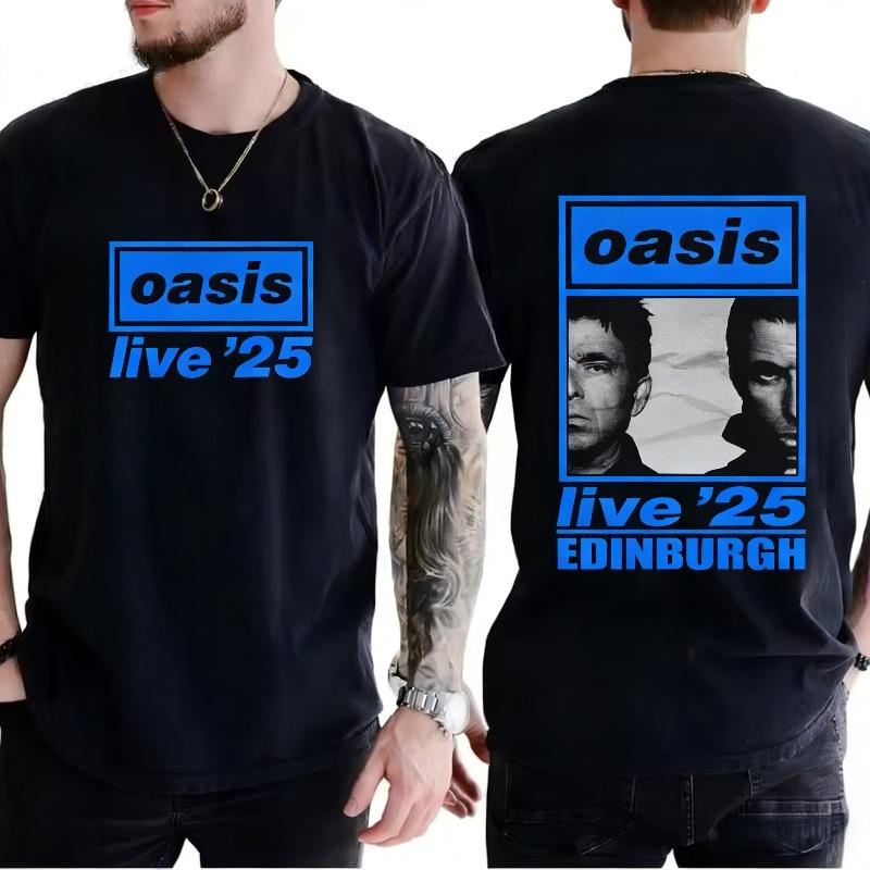 British Rock Band OASIS Live 26 Tour Print Tshirts Men Women Hip Hop T Shirt Summer Casual Loose Cotton Tshirts Fan Gifts Tops