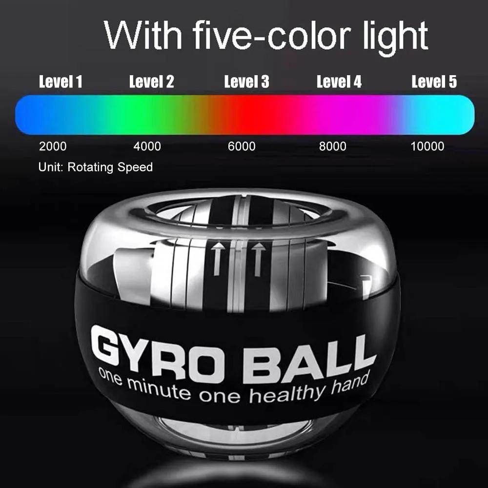 Gyroskopischer Handgelenk-Stärkerball, Power Ball mit Autostart-Bereich, Gyro Power Handgelenk Ball, Arm Handmuskelkraft Trainer Fitnessgeräte