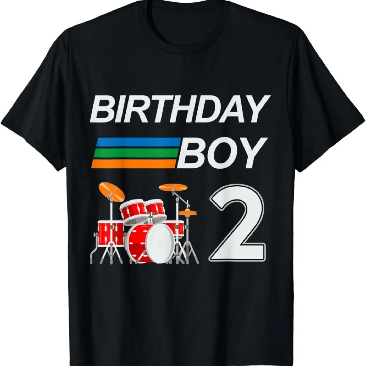 

Drummer Drum Sets Birthday Boy 2 Years Old Boys Kid T-Shirt XXXXXL чорний
