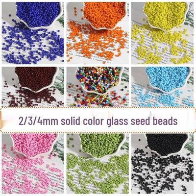 Einfarbige Glas-Reisperlen: 2/3/4mm Handgemachte DIY-Accessoires für Ohrringe, Armbänder und Halsketten.