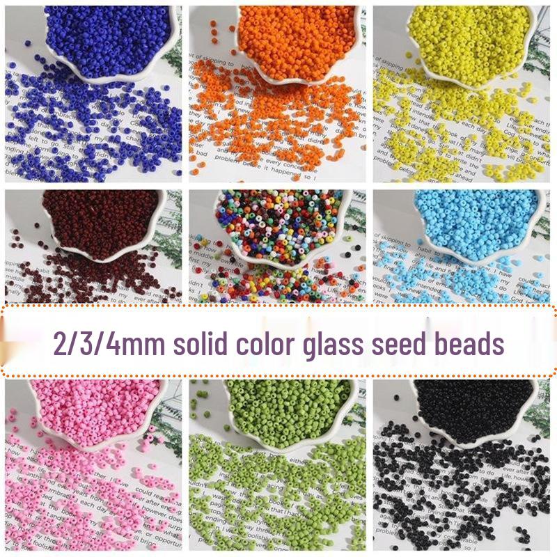 Einfarbige Glas-Reisperlen: 2/3/4mm Handgemachte DIY-Accessoires für Ohrringe, Armbänder und Halsketten.