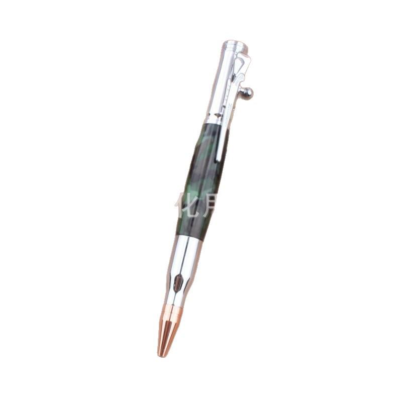 Bullet-Shape Metal Press Gun Bolt Switch Pen with Neutral Ink Refill