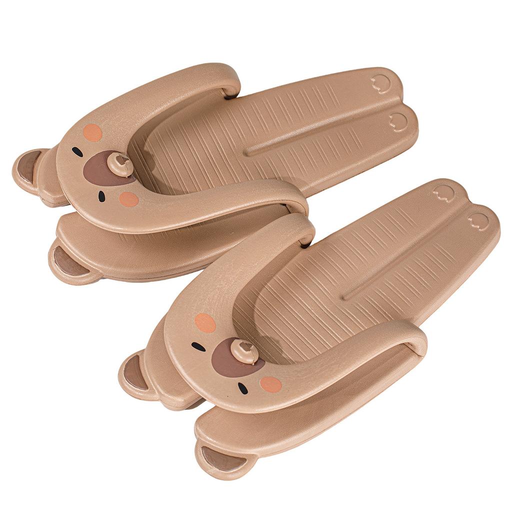 Kapibara Removable Travel Folding Slippers Portable Female Hotel Bathroom Non-Slip Couple Beach Flip-flops