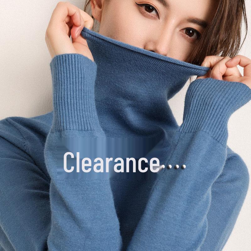 Women's 2023 Spring/Autumn Plus Size Turtleneck Wool Pullover Sweater